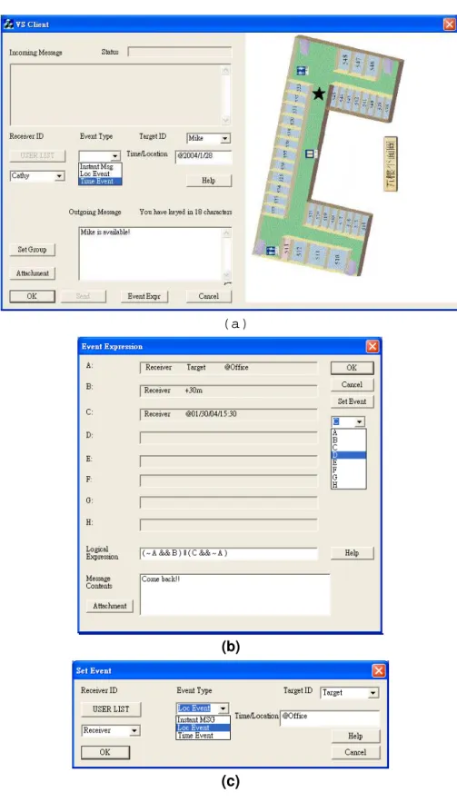 Figure 3.4: Interfaces for laptop/palmtop terminals in VS.