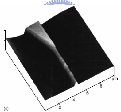 Figure 2.7 The 3-D AFM image of 40 nm width Pt-silicide nanowire. 