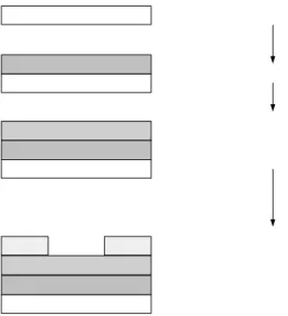 Fig. 2-3 Process flow of top-contact OTFT  P3HT Thermal oxideALPt ALPt N + Si (a)  (b) 