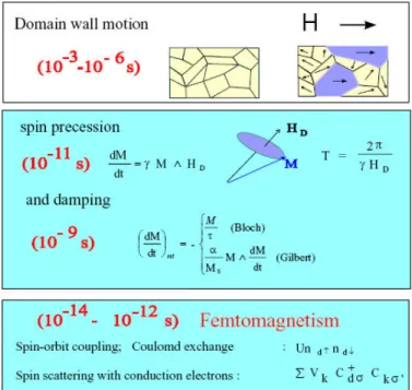 Figure 10 Schematic showing the mechanisms of the excitation dynamics of a ferromagnetic material