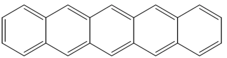 Figure 2.6    Chemical structure of pentacene (C 14 H 22 ). It is a rod-like aromatic molecule  composed of five benzene rings