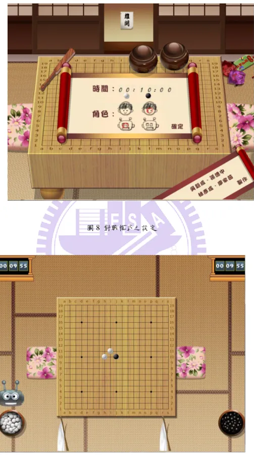 圖 8  對戰模式之設定 