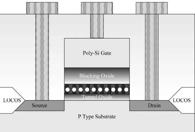 Fig. 2.1  Schematic cross section of the PrO 2  nanocrystal memory device. 