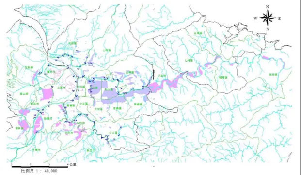 圖 4- 19 納莉颱風淡水河流域實際調查淹水範圍 