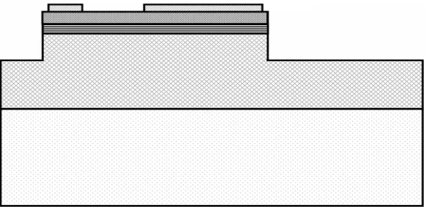 Fig. 2-1. Process flow and cross section of nitride-based LEDs. 