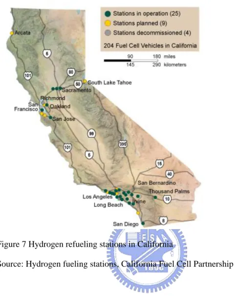 Figure 7 Hydrogen refueling stations in California 