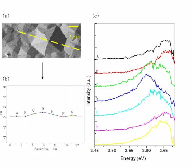 Figure 4.2.1 (a) NSOM image, (b) cross-sectional profile, and (c) NSOM 