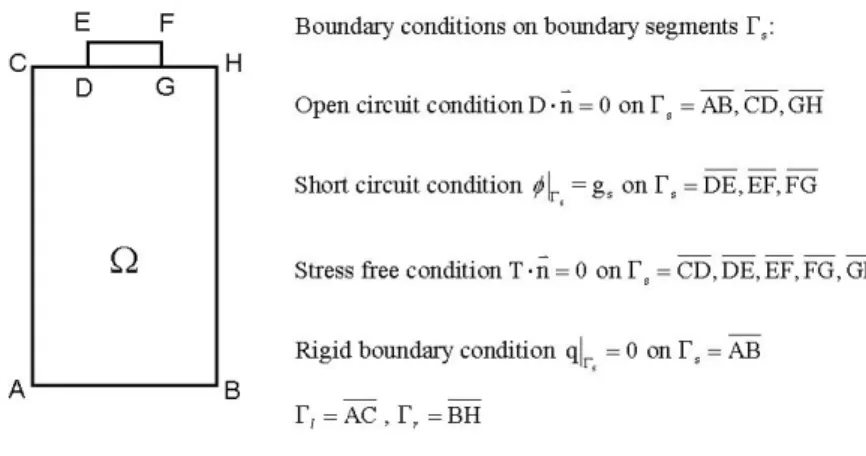 Figure 2: A 2D single cell domain of a LSAW resonator and boundary conditions