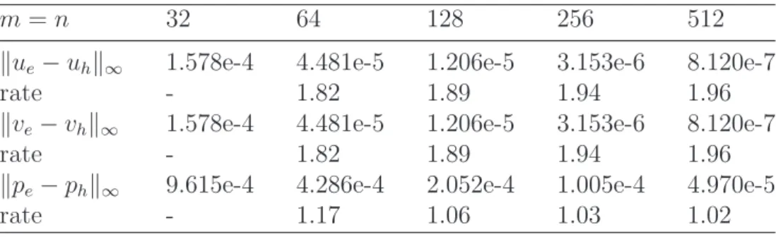 Table 4.1: Numerical accuracy of Stokes solver.