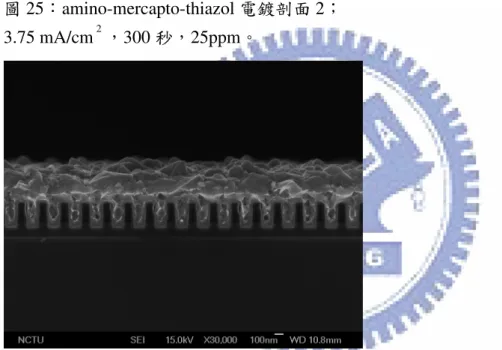 圖 26：amino-mercapto-thiazol 電鍍剖面 3； 