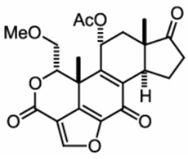 圖 4-4 Wortmannin 分子式：C23H24O8，分子量 428.4。 
