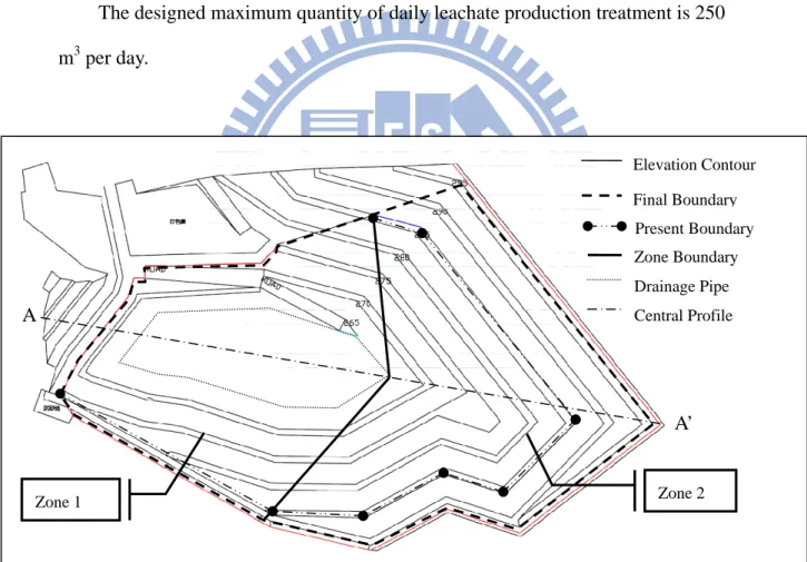 Figure 3-10: Toufen Landfill from Plan View, Redraw from the Origin Drawing 