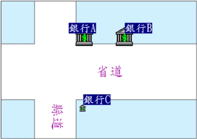圖 1  一個不合理的資源配置方式  (較大圖例代表選中該預定地設置巡邏箱) 