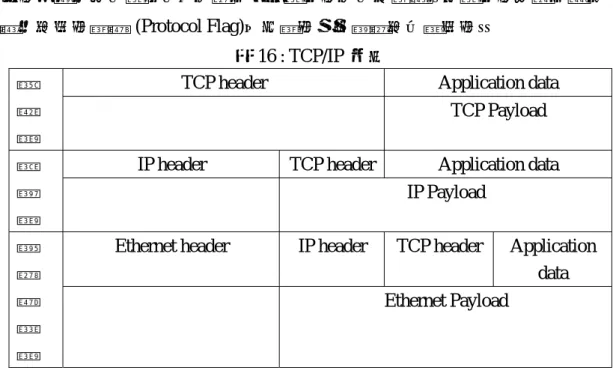 表 16 : TCP/IP  封包 
