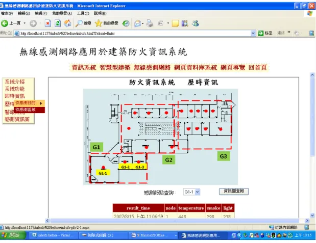 圖 4-5 依感測區域查詢 