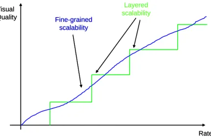 Figure 1-3. Illustration of the fine-grained and the layered scalability 