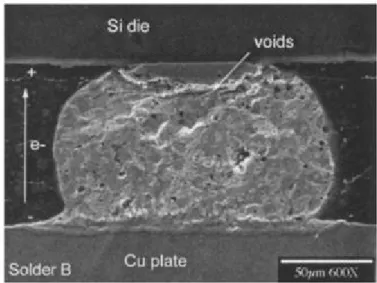 Figure 6. Voids occurred at cathode side. 