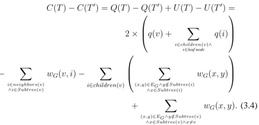 Figure 3.7: Making a non-leaf node v a leaf node.