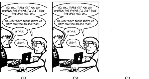 Fig.  4.3  Result  of  a  binary  comic  image  processed  by  proposed  method.  (a)  PNG  cover binary image of 216×324