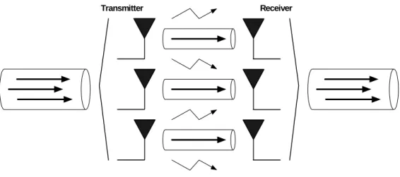 Figure 2.3: An illustration of a spatial multiplexing system 