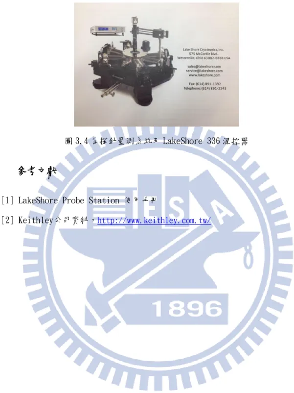圖 3.4 為探針量測系統及 LakeShore 336 溫控器 