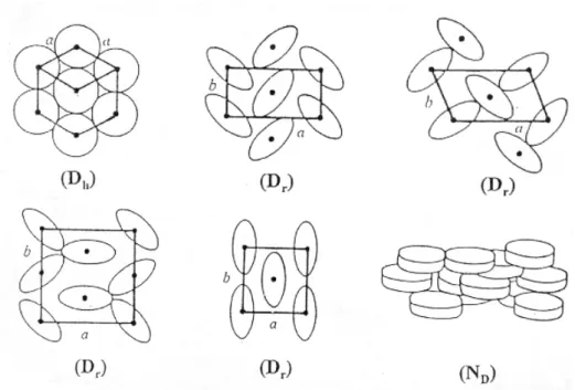 Fig 1-9.  盤狀液晶分子之柱狀排列 