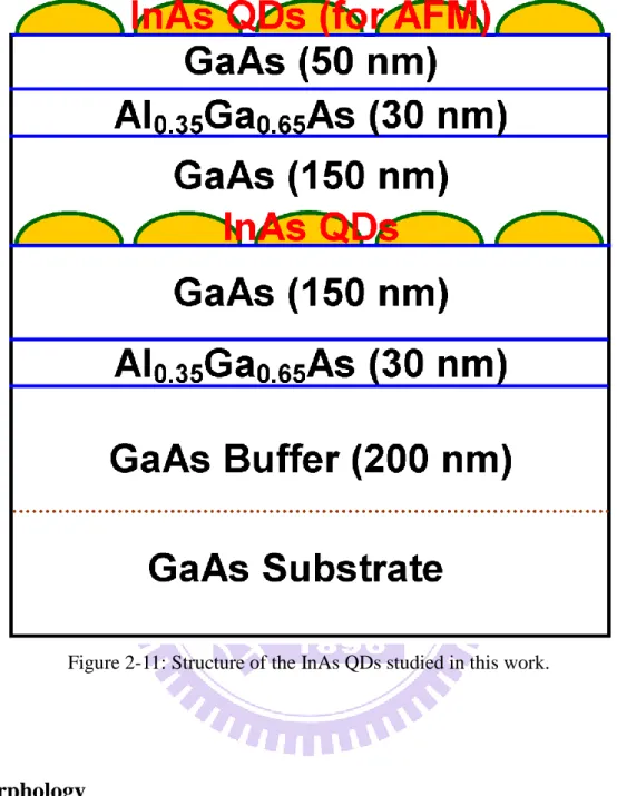 Figure 2-11: Structure of the InAs QDs studied in this work. 
