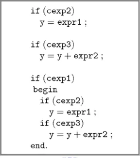 Figure 2-3: Code after first phase of conditional statement transformation 