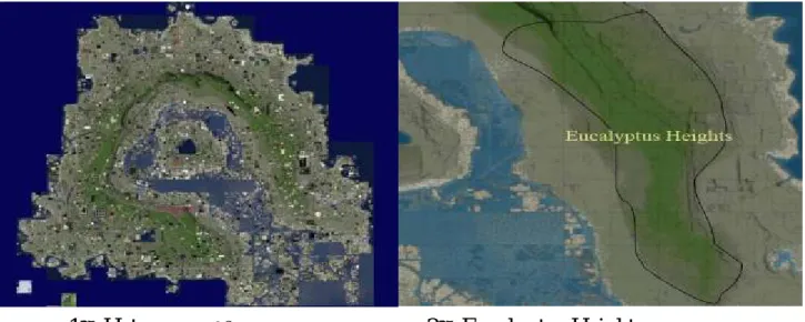 圖 1：Heterocera 全貌                        圖 2：Eucalyptus Heights 地形 