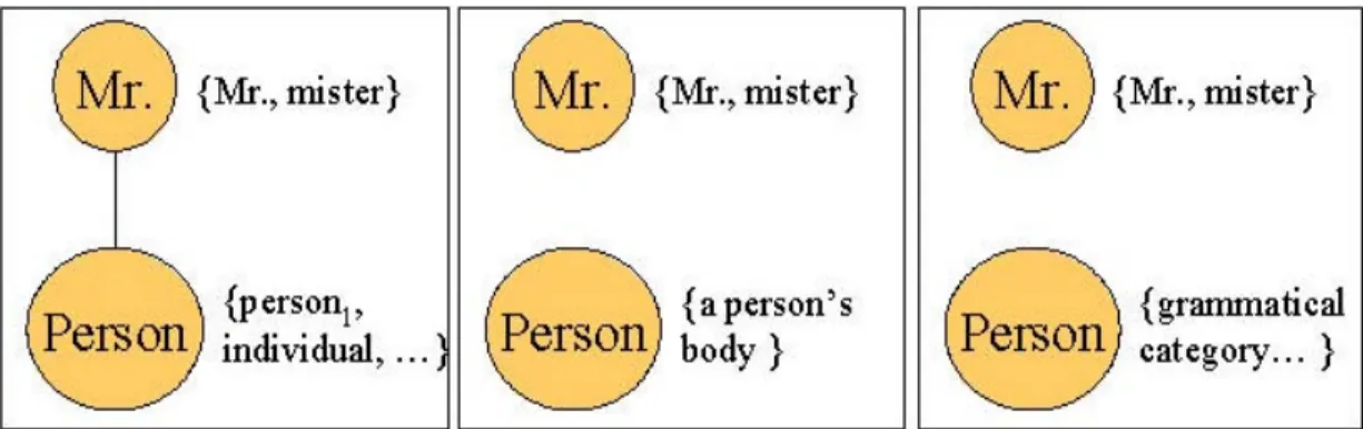 圖  4：考慮 Mr.及 person 所產生的不同語彙鏈結組合 