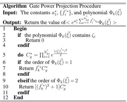 Fig. 3.3: Procedure of gate power projection Now, considering the subthreshold leakage power projection term,