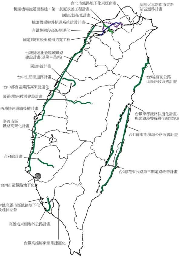 圖  12  各運輸計劃之執行區域 
