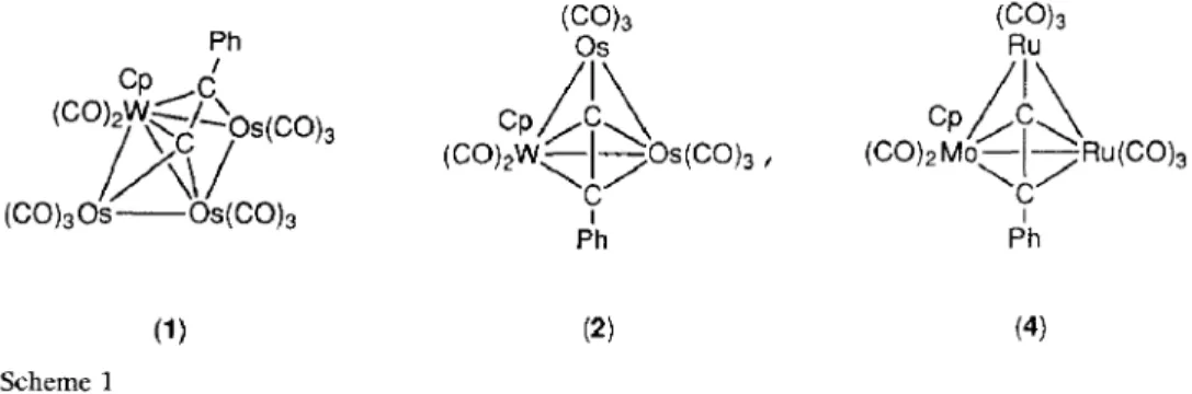 Fig.  1.  Molecular  structure  of  Cp,Mo,Ru,(CO_),,(GCPh),  (3)  showing  the  atomic  numbering  scheme