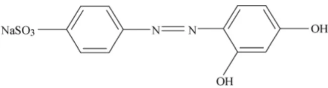 Fig. 1. Molecular structure of Acid Orange 6 (AO6). Molecular formula, C 12 H 9 O 5 N 2 SNa; molecular weight, 316 g/mol; color index, 14,270.