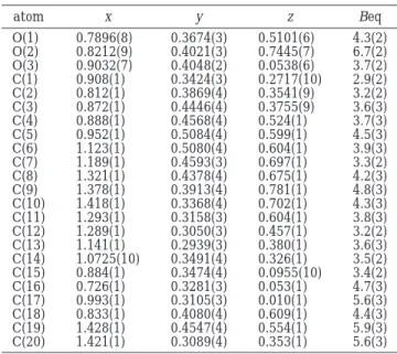 Table 6. Atomic Parameters for Brassicolide (1)