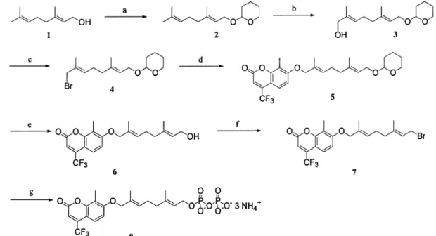 Figure 1. Inhibition of E. coli UPPs by compound 8. The enzyme reactions with 0.03 µM enzyme, 3 µM FPP and 50 µM [ 14 C]IPP were conducted in the presence of various concentrations of inhibitor 8 (0-7.5 µM)