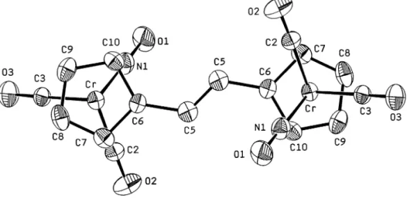 Fig. 3. View of 7 along the normal of Cp(Cr) ring.