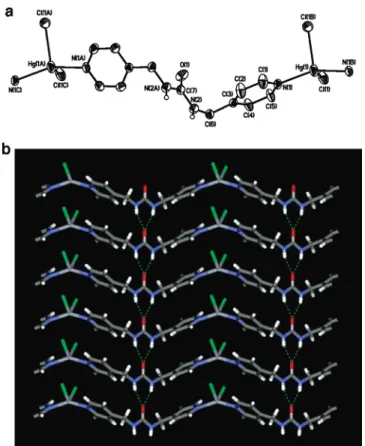 Figure 5. (a) Molecular structure (the ORTEP diagram shows 50%