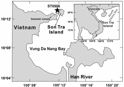 Fig. A2. The collection site of a living Porites coral (star) and seawater (square) at Son Tra Island, Vietnam.