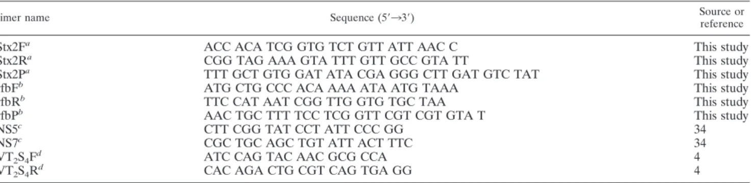 TABLE 1. Sequences of primers and probes used in this study