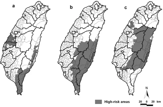 Figure 5 illustrates the spatial distribution of Cr and Ni content in soils throughout Taiwan from 1983 to 1986, as identified by the LISA test.