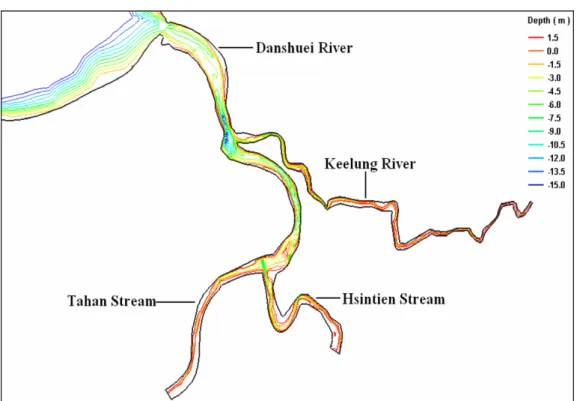 Fig. 1d. The contour focusing on the Danshuei River estuarine system.