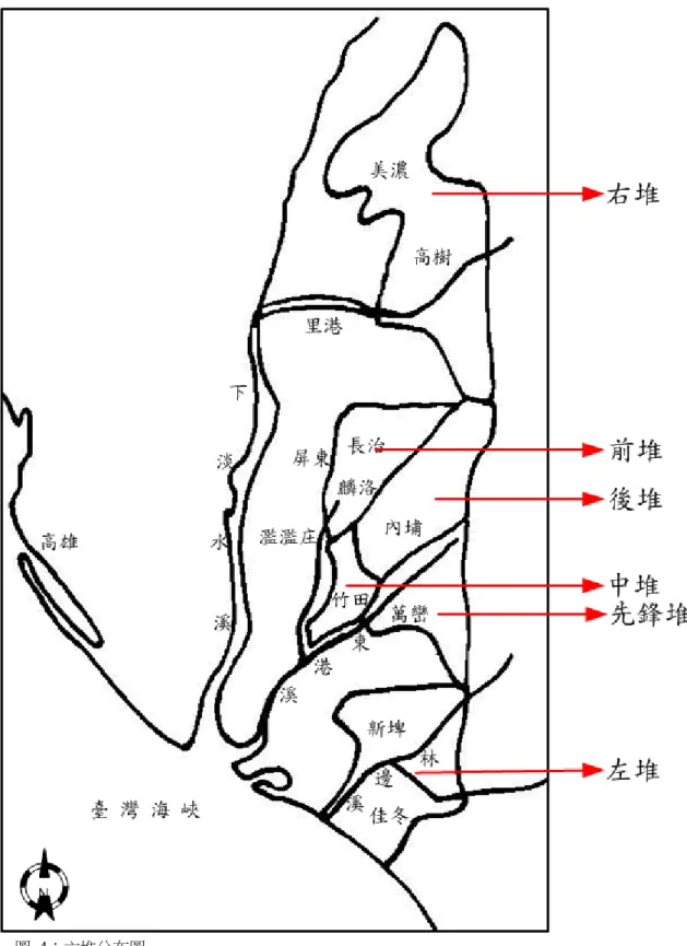 圖  4：六堆分布圖 