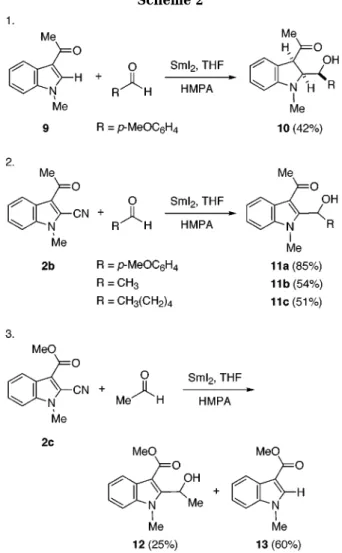 Table 2. SmI 2 -Promoted Cross-Coupling Reactions of Indole-3-carboxaldehydes with Other Carbonyl