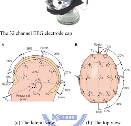 Figure 2-4: The 32 channel EEG electrode cap 
