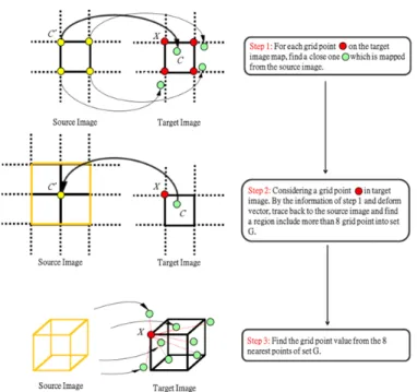 Figure 11: This figure shows the procedure of creating image by    deformation field in interpolation