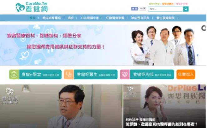 Figure 2: A screenshot of the CareMe.tw website. 
