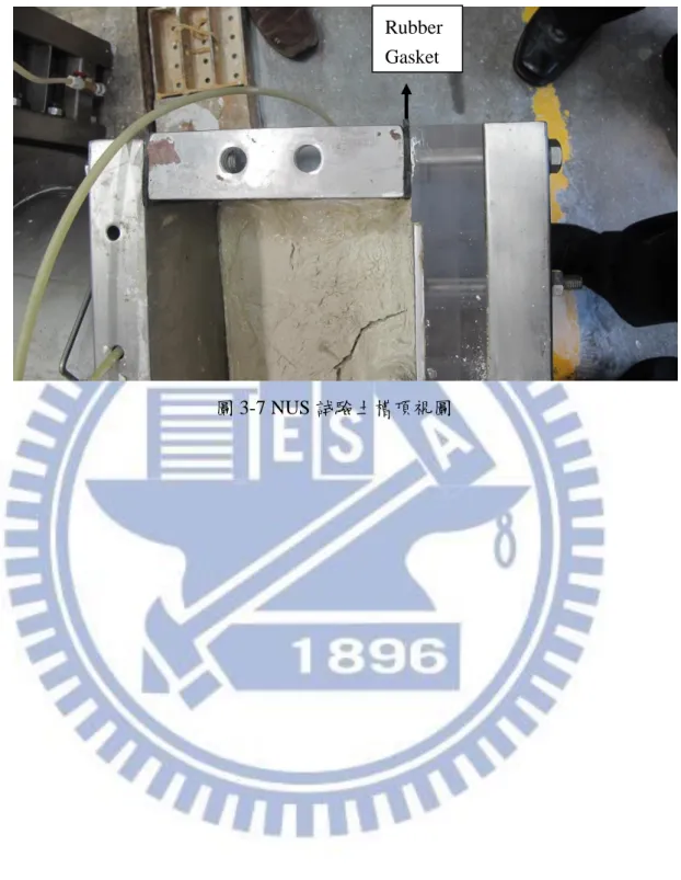 圖 3-7 NUS 試驗土槽頂視圖 Rubber Gasket 