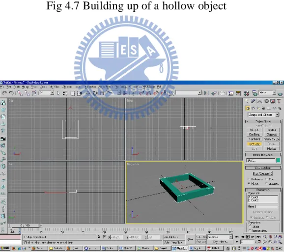Fig 4.8 The excavated part is done with the function Boolean 