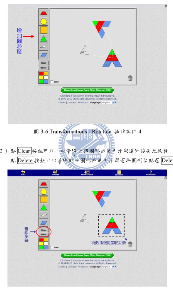 圖 3-6 Transformations - Rotation 操作說明 4 